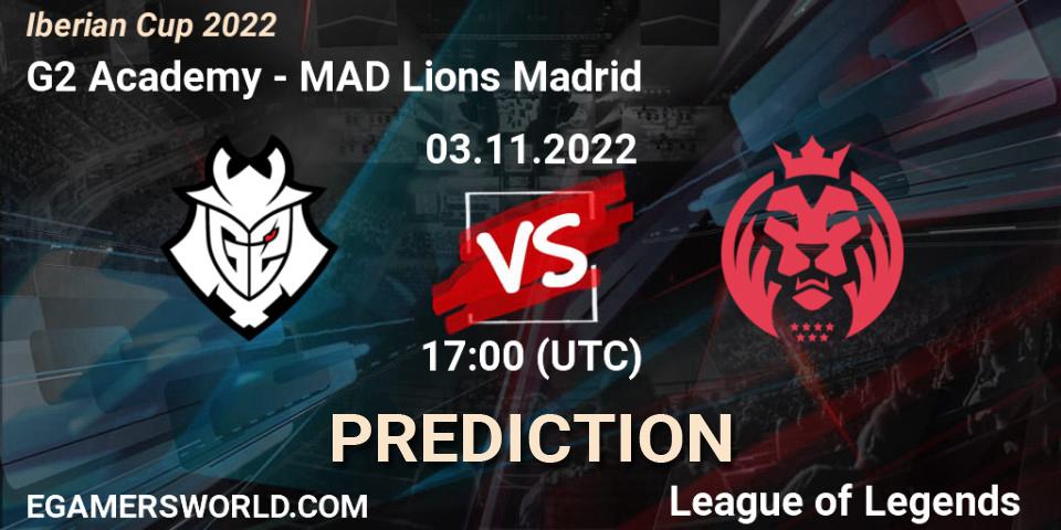 G2 Academy - MAD Lions Madrid: Maç tahminleri. 01.11.22, LoL, Iberian Cup 2022