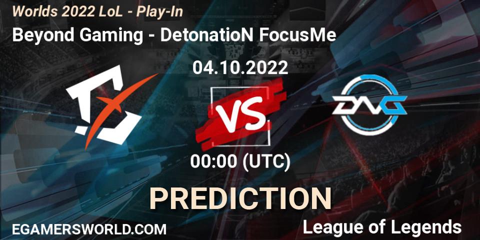 Beyond Gaming - DetonatioN FocusMe: Maç tahminleri. 01.10.22, LoL, Worlds 2022 LoL - Play-In