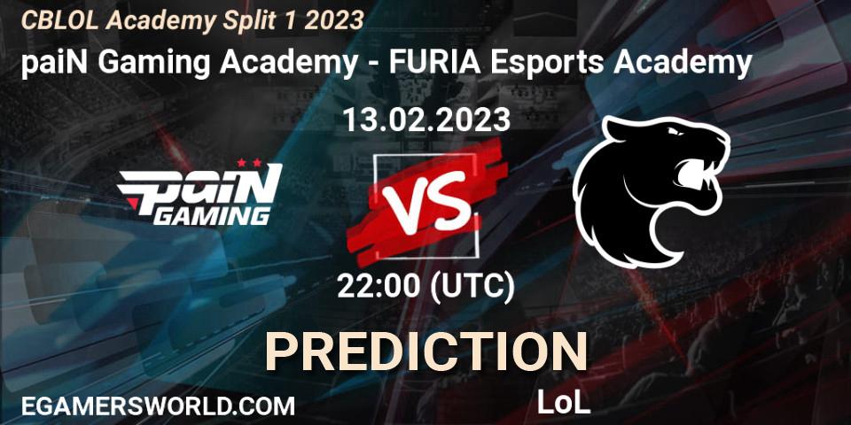 paiN Gaming Academy - FURIA Esports Academy: Maç tahminleri. 13.02.2023 at 22:00, LoL, CBLOL Academy Split 1 2023