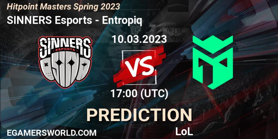 SINNERS Esports - Entropiq: Maç tahminleri. 14.02.23, LoL, Hitpoint Masters Spring 2023