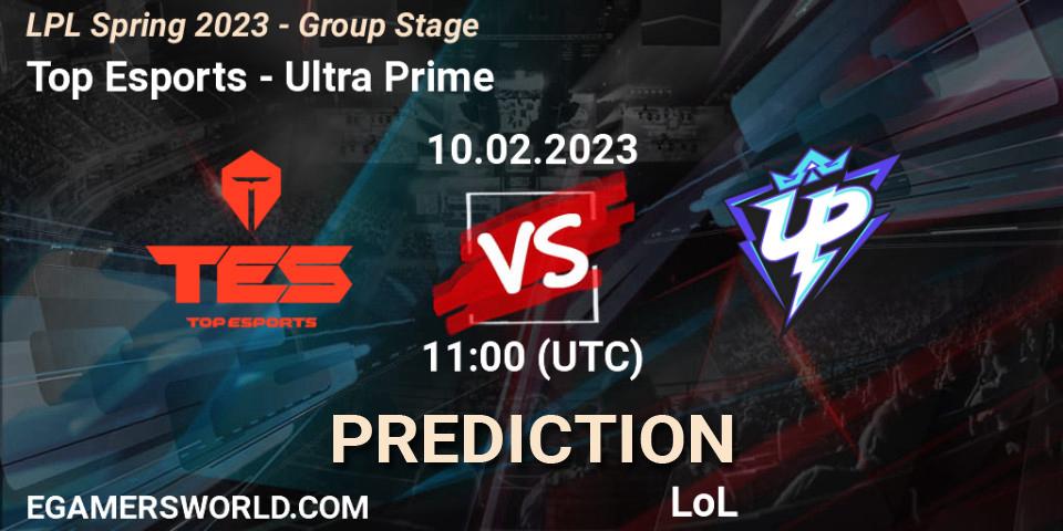 Top Esports - Ultra Prime: Maç tahminleri. 10.02.23, LoL, LPL Spring 2023 - Group Stage