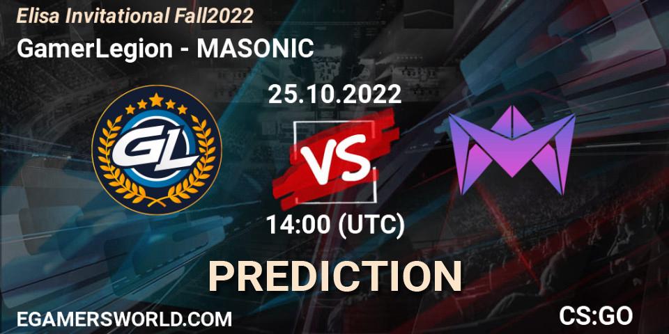 GamerLegion - MASONIC: Maç tahminleri. 25.10.2022 at 14:30, Counter-Strike (CS2), Elisa Invitational Fall 2022