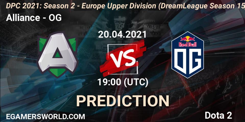 Alliance - OG: Maç tahminleri. 20.04.2021 at 19:22, Dota 2, DPC 2021: Season 2 - Europe Upper Division (DreamLeague Season 15)