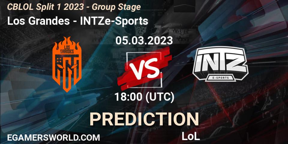 Los Grandes - INTZ e-Sports: Maç tahminleri. 05.03.2023 at 18:00, LoL, CBLOL Split 1 2023 - Group Stage