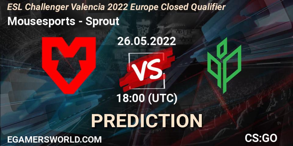 Mousesports - Sprout: Maç tahminleri. 26.05.2022 at 18:00, Counter-Strike (CS2), ESL Challenger Valencia 2022 Europe Closed Qualifier