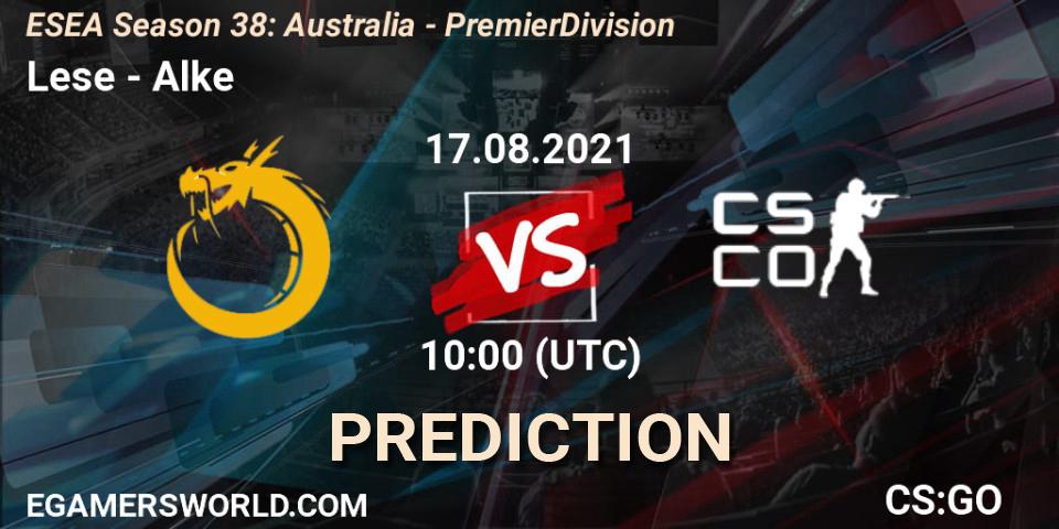 Lese - Alke: Maç tahminleri. 17.08.2021 at 10:00, Counter-Strike (CS2), ESEA Season 38: Australia - Premier Division