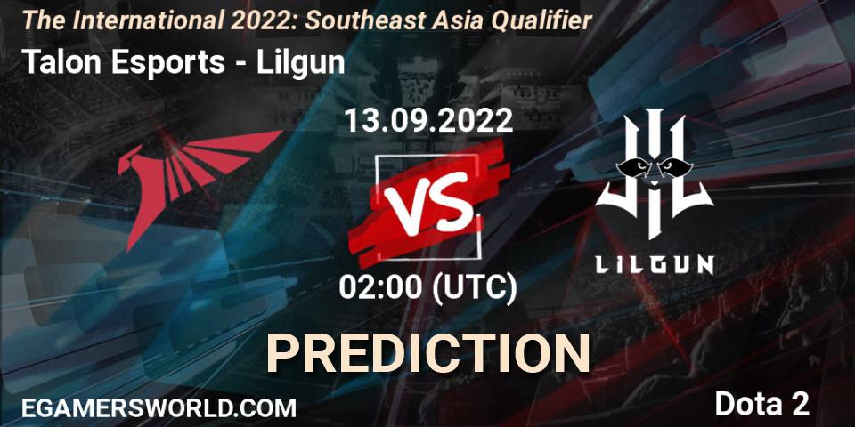 Talon Esports - Lilgun: Maç tahminleri. 13.09.22, Dota 2, The International 2022: Southeast Asia Qualifier