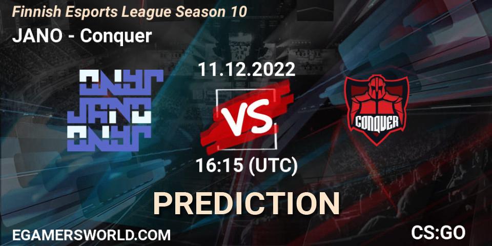 JANO - Conquer: Maç tahminleri. 11.12.22, CS2 (CS:GO), Finnish Esports League Season 10