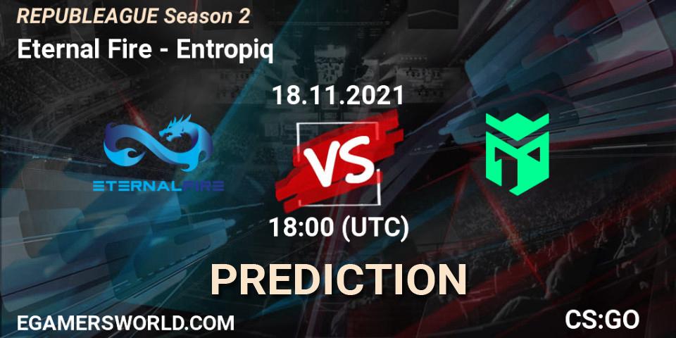 Eternal Fire - Entropiq: Maç tahminleri. 18.11.2021 at 19:20, Counter-Strike (CS2), REPUBLEAGUE Season 2