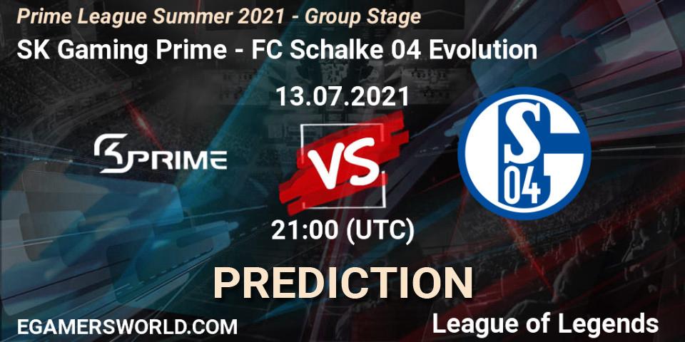 SK Gaming Prime - FC Schalke 04 Evolution: Maç tahminleri. 13.07.21, LoL, Prime League Summer 2021 - Group Stage