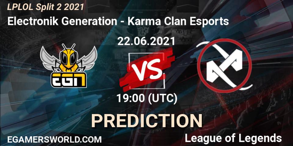 Electronik Generation - Karma Clan Esports: Maç tahminleri. 22.06.2021 at 19:00, LoL, LPLOL Split 2 2021