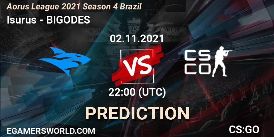 Isurus - BIGODES: Maç tahminleri. 03.11.2021 at 18:00, Counter-Strike (CS2), Aorus League 2021 Season 4 Brazil