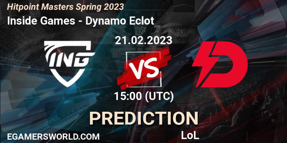 Inside Games - Dynamo Eclot: Maç tahminleri. 21.02.23, LoL, Hitpoint Masters Spring 2023