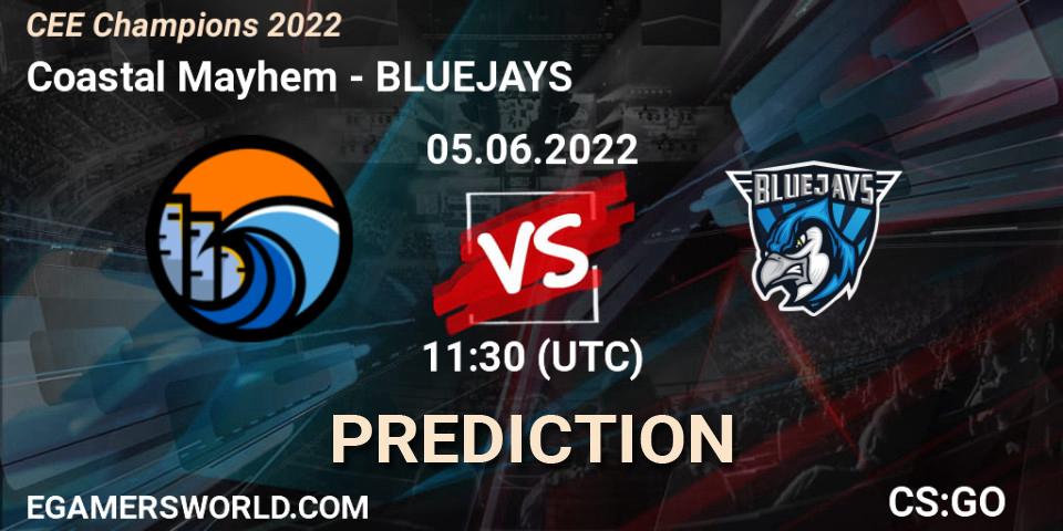 Coastal Mayhem - BLUEJAYS: Maç tahminleri. 05.06.2022 at 11:30, Counter-Strike (CS2), CEE Champions 2022