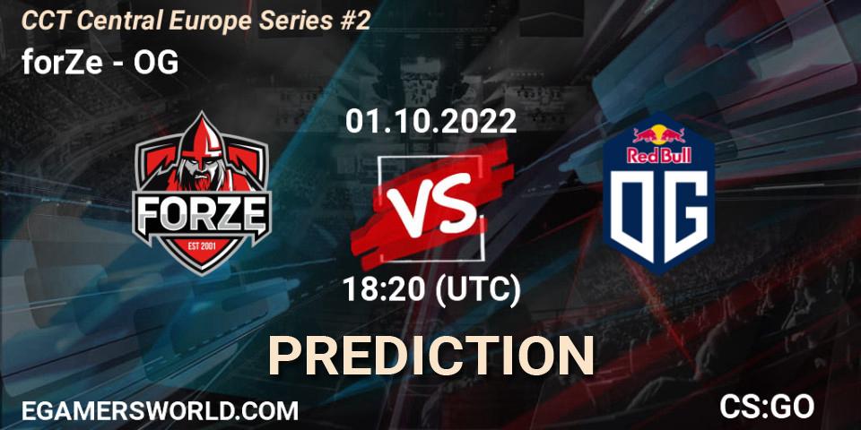 forZe - OG: Maç tahminleri. 01.10.2022 at 18:20, Counter-Strike (CS2), CCT Central Europe Series #2