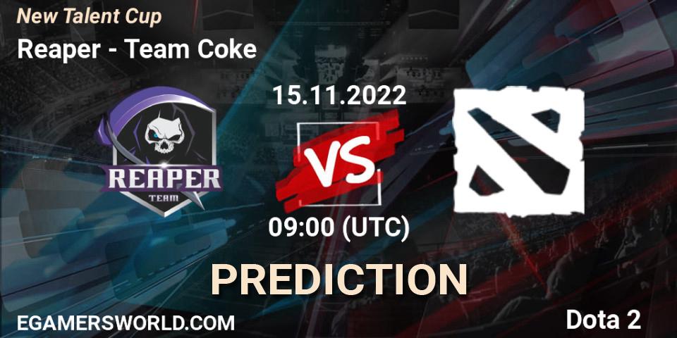 Reaper Hashtag - Team Coke: Maç tahminleri. 15.11.2022 at 10:05, Dota 2, New Talent Cup