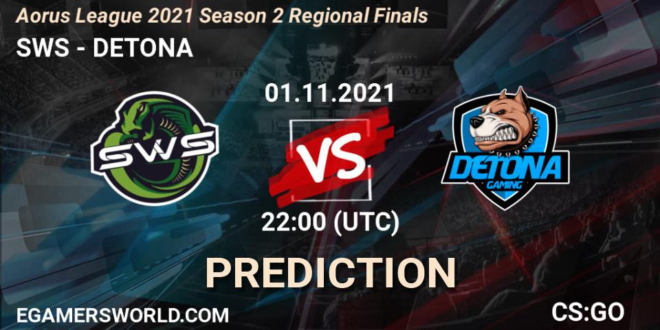 SWS - DETONA: Maç tahminleri. 01.11.21, CS2 (CS:GO), Aorus League 2021 Season 2 Regional Finals