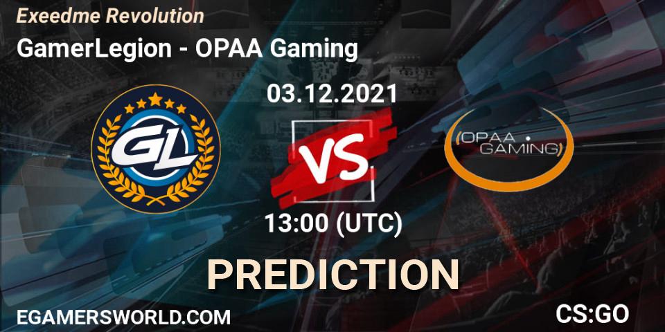 GamerLegion - OPAA Gaming: Maç tahminleri. 03.12.2021 at 14:15, Counter-Strike (CS2), Exeedme Revolution