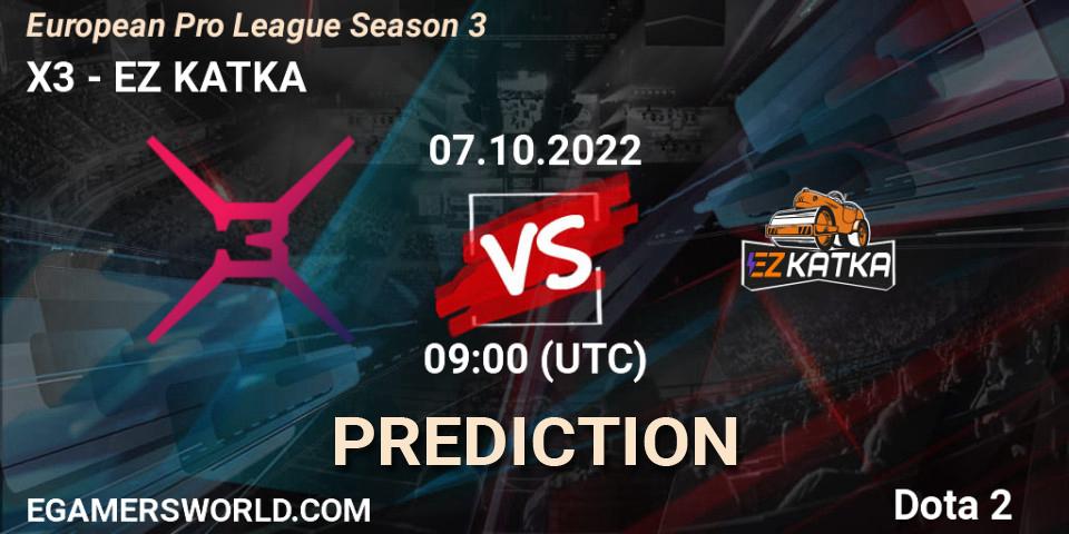 X3 - Monaspa: Maç tahminleri. 07.10.2022 at 09:03, Dota 2, European Pro League Season 3 