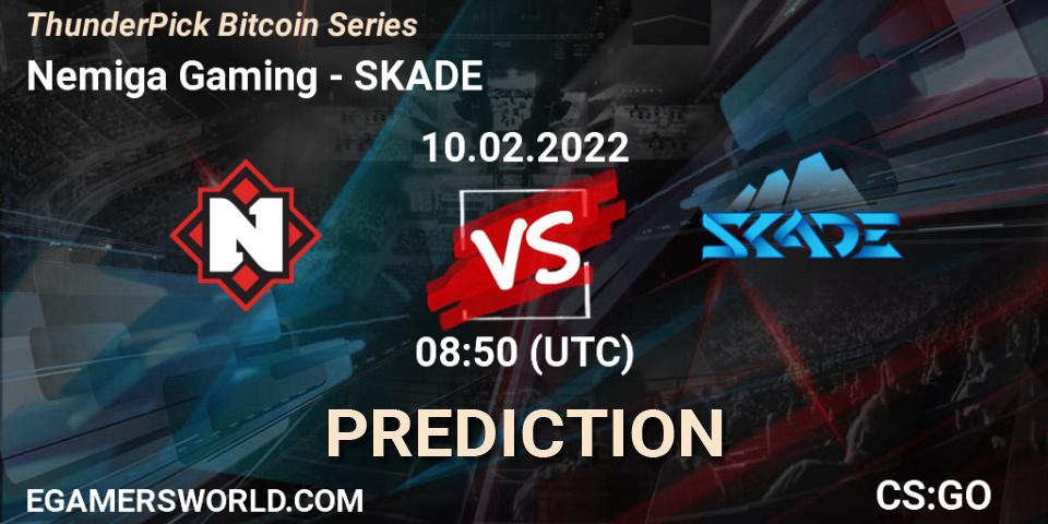 Nemiga Gaming - SKADE: Maç tahminleri. 10.02.2022 at 08:50, Counter-Strike (CS2), ThunderPick Bitcoin Series