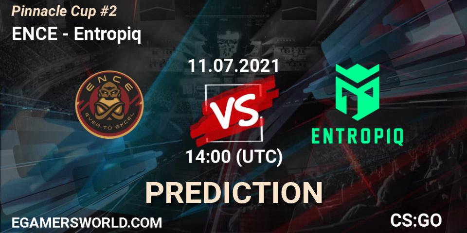 ENCE - Entropiq: Maç tahminleri. 11.07.2021 at 14:00, Counter-Strike (CS2), Pinnacle Cup #2