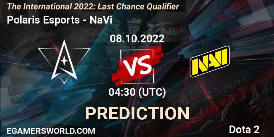 Polaris Esports - NaVi: Maç tahminleri. 08.10.22, Dota 2, The International 2022: Last Chance Qualifier