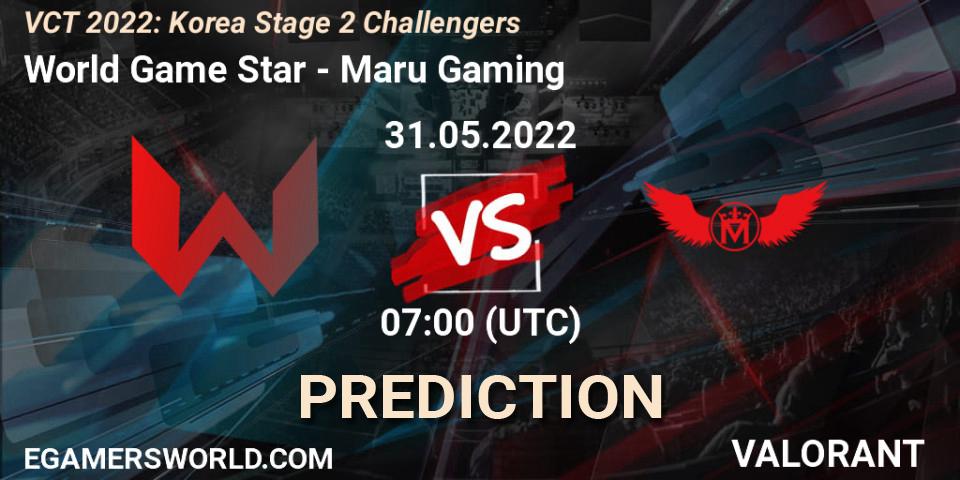 World Game Star - Maru Gaming: Maç tahminleri. 31.05.2022 at 07:00, VALORANT, VCT 2022: Korea Stage 2 Challengers