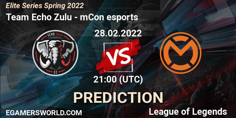 Team Echo Zulu - mCon esports: Maç tahminleri. 28.02.2022 at 21:00, LoL, Elite Series Spring 2022
