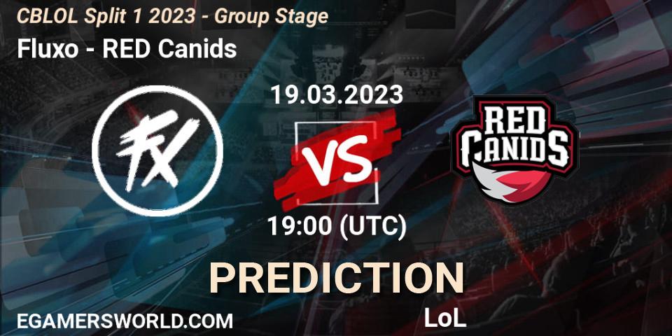 Fluxo - RED Canids: Maç tahminleri. 19.03.2023 at 19:00, LoL, CBLOL Split 1 2023 - Group Stage