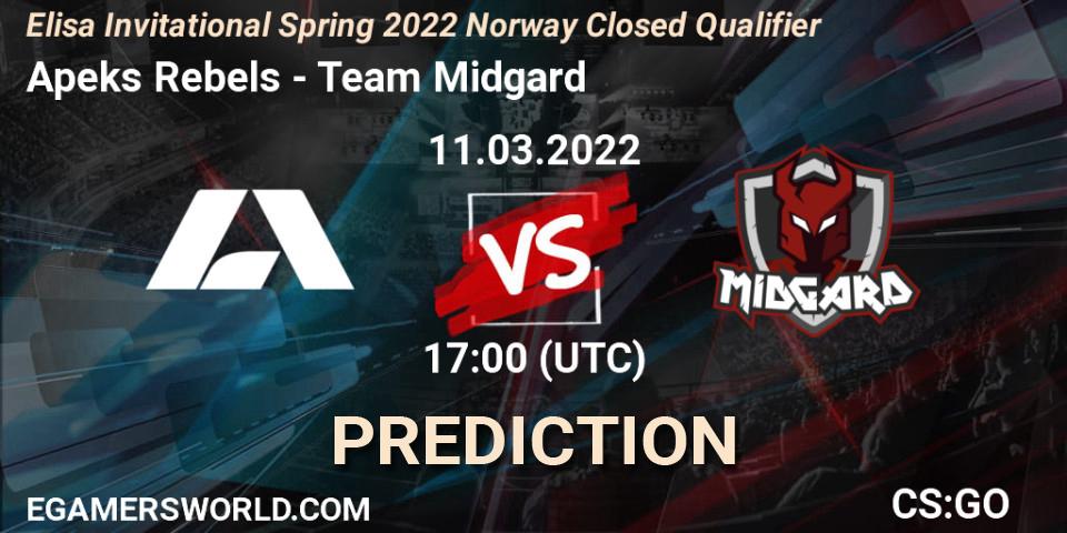 Apeks Rebels - Team Midgard: Maç tahminleri. 11.03.2022 at 17:00, Counter-Strike (CS2), Elisa Invitational Spring 2022 Norway Closed Qualifier