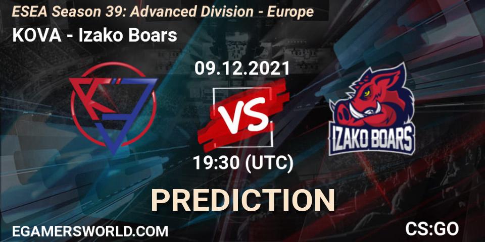 KOVA - Izako Boars: Maç tahminleri. 09.12.21, CS2 (CS:GO), ESEA Season 39: Advanced Division - Europe