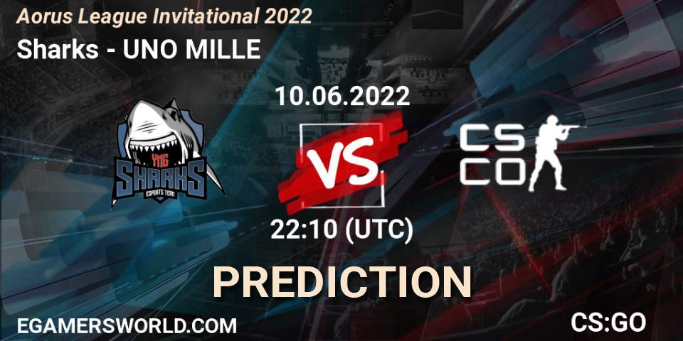 Sharks - UNO MILLE: Maç tahminleri. 10.06.2022 at 22:10, Counter-Strike (CS2), Aorus League Invitational 2022