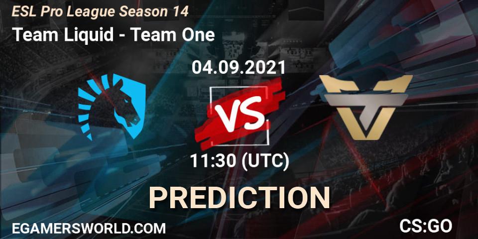 Team Liquid - Team One: Maç tahminleri. 04.09.2021 at 11:30, Counter-Strike (CS2), ESL Pro League Season 14
