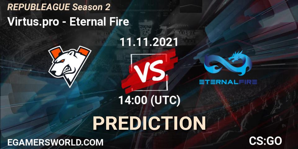 Virtus.pro - Eternal Fire: Maç tahminleri. 11.11.2021 at 15:00, Counter-Strike (CS2), REPUBLEAGUE Season 2