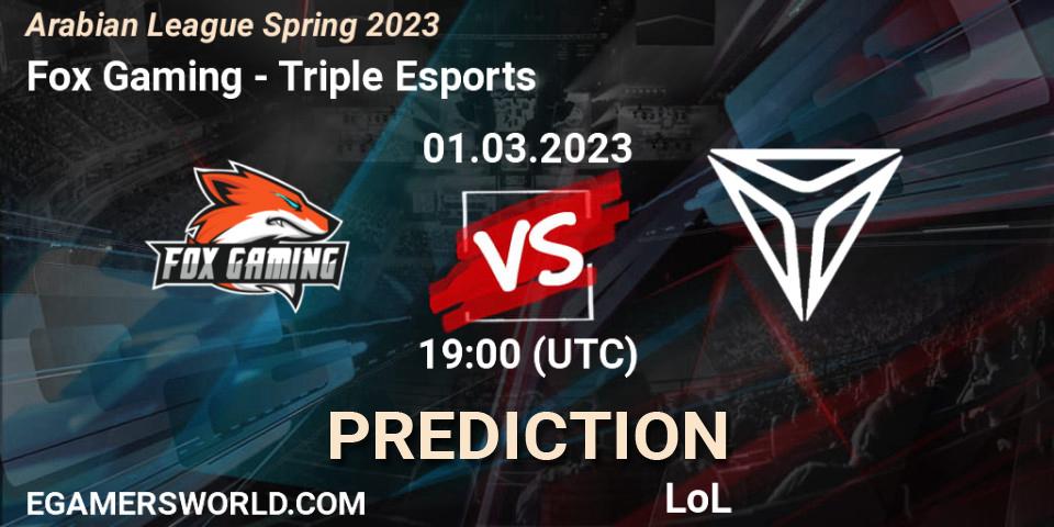 Fox Gaming - Triple Esports: Maç tahminleri. 08.02.23, LoL, Arabian League Spring 2023