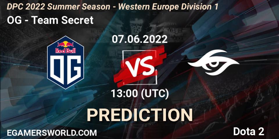 OG - Team Secret: Maç tahminleri. 07.06.2022 at 12:55, Dota 2, DPC WEU 2021/2022 Tour 3: Division I