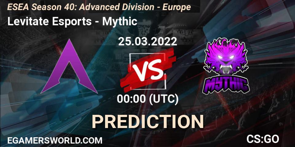 Levitate Esports - Mythic: Maç tahminleri. 25.03.2022 at 00:00, Counter-Strike (CS2), ESEA Season 40: Advanced Division - North America