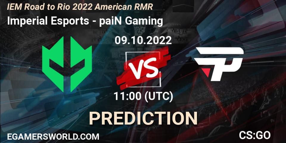 Imperial Esports - paiN Gaming: Maç tahminleri. 09.10.2022 at 11:00, Counter-Strike (CS2), IEM Road to Rio 2022 American RMR