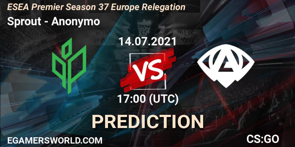 Sprout - Anonymo: Maç tahminleri. 14.07.2021 at 17:00, Counter-Strike (CS2), ESEA Premier Season 37 Europe Relegation