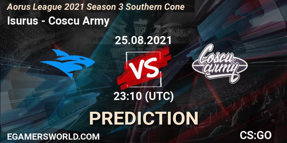 Isurus - Coscu Army: Maç tahminleri. 25.08.2021 at 23:00, Counter-Strike (CS2), Aorus League 2021 Season 3 Southern Cone