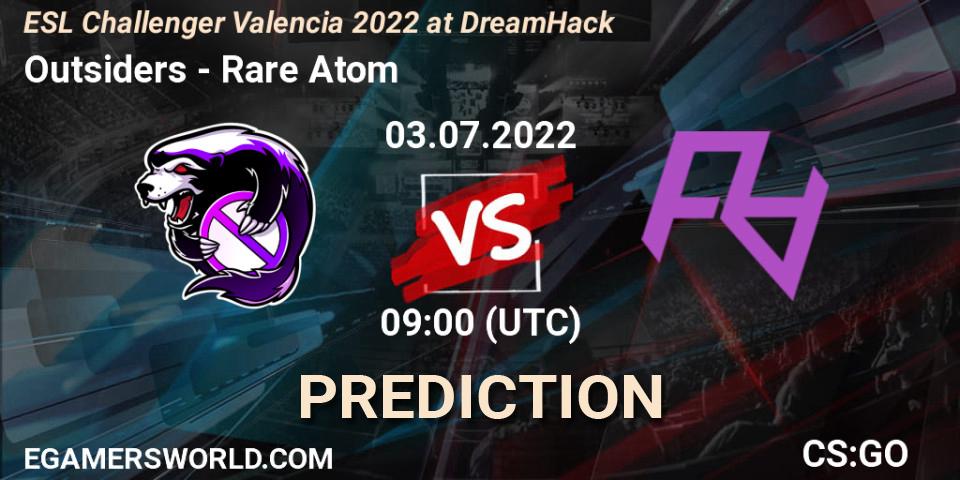Outsiders - Rare Atom: Maç tahminleri. 03.07.2022 at 09:00, Counter-Strike (CS2), ESL Challenger Valencia 2022 at DreamHack