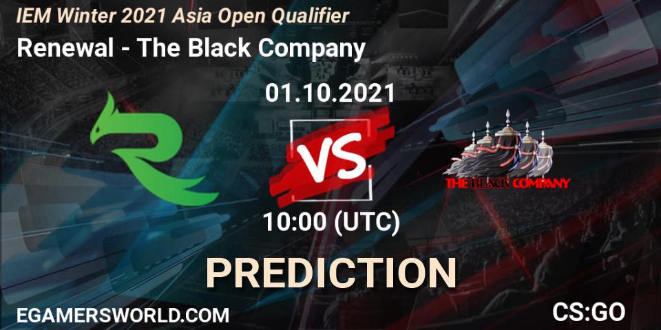 Renewal - The Black Company: Maç tahminleri. 01.10.2021 at 11:30, Counter-Strike (CS2), IEM Winter 2021 Asia Open Qualifier