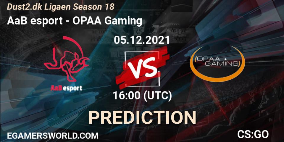 AaB esport - OPAA Gaming: Maç tahminleri. 05.12.2021 at 16:00, Counter-Strike (CS2), Dust2.dk Ligaen Season 18