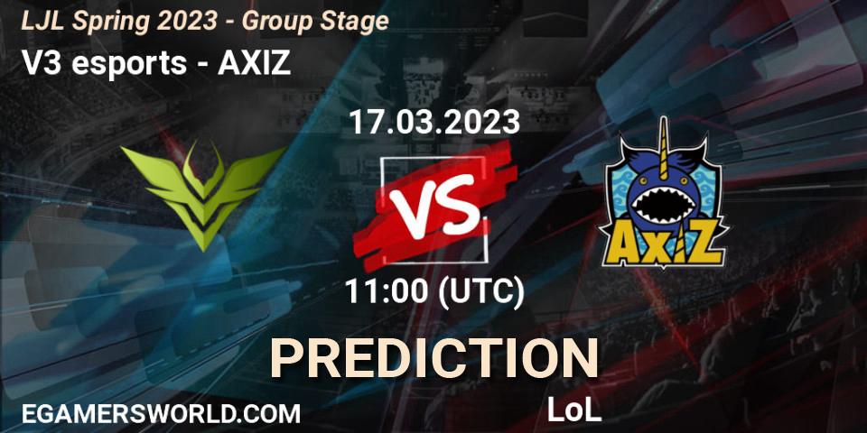 V3 esports - AXIZ: Maç tahminleri. 17.03.2023 at 11:15, LoL, LJL Spring 2023 - Group Stage