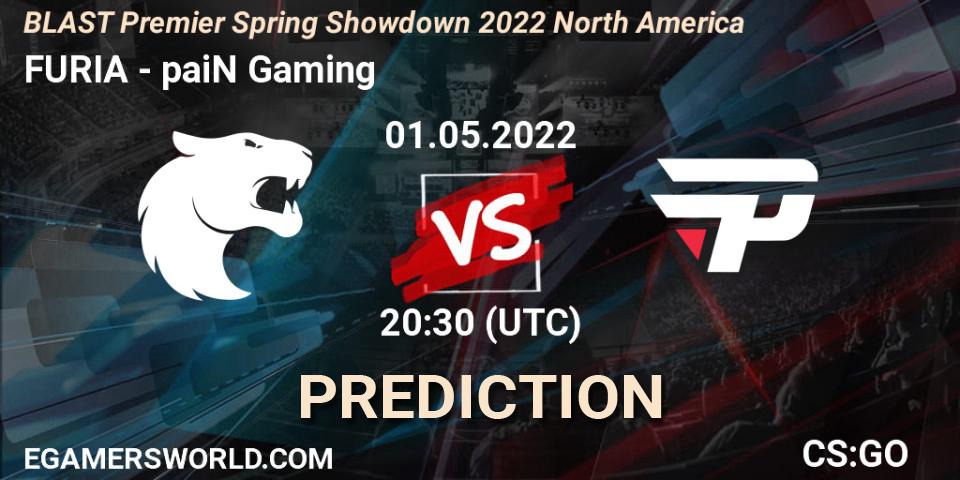 FURIA - paiN Gaming: Maç tahminleri. 01.05.2022 at 21:05, Counter-Strike (CS2), BLAST Premier Spring Showdown 2022 North America