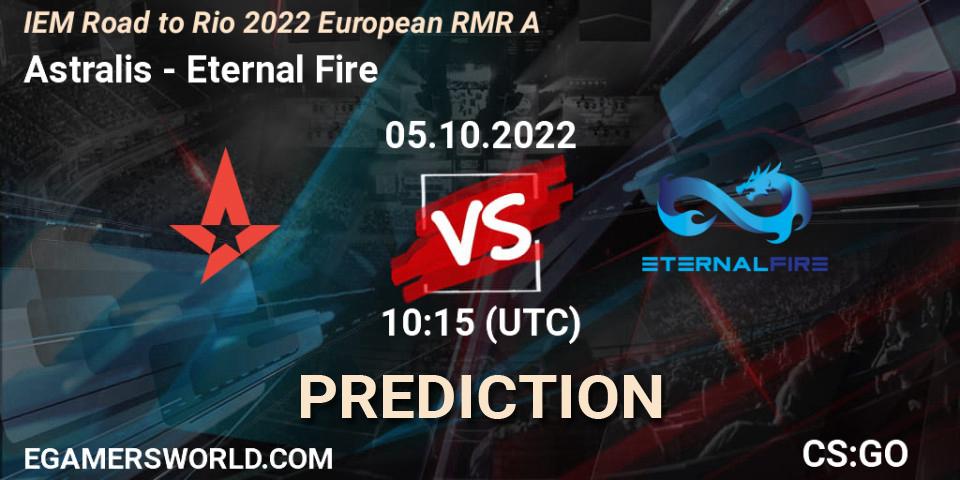 Astralis - Eternal Fire: Maç tahminleri. 05.10.22, CS2 (CS:GO), IEM Road to Rio 2022 European RMR A