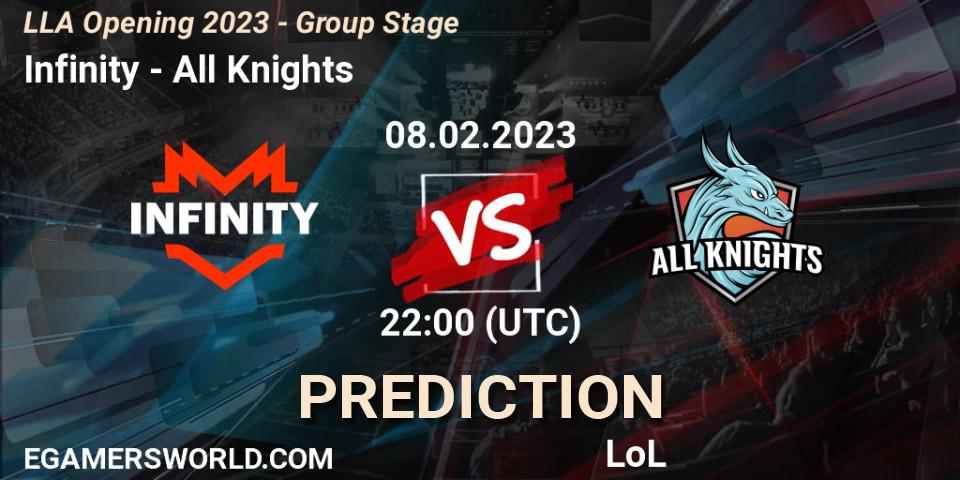 Infinity - All Knights: Maç tahminleri. 08.02.23, LoL, LLA Opening 2023 - Group Stage