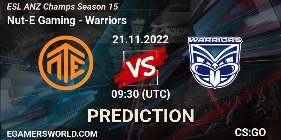 Nut-E Gaming - Warriors: Maç tahminleri. 21.11.2022 at 09:30, Counter-Strike (CS2), ESL ANZ Champs Season 15