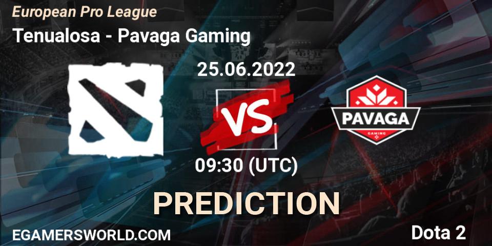 Tenualosa - Pavaga Gaming: Maç tahminleri. 25.06.22, Dota 2, European Pro League