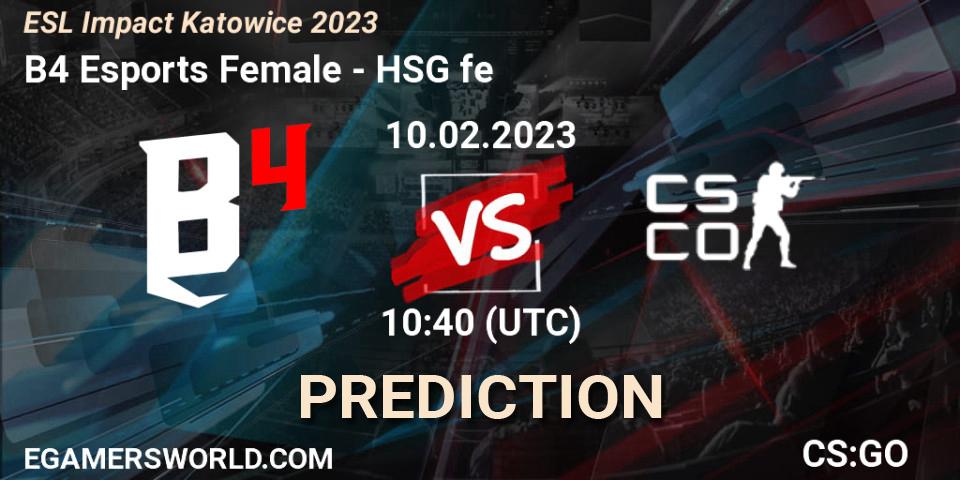 B4 Esports Female - HSG: Maç tahminleri. 10.02.23, CS2 (CS:GO), ESL Impact Katowice 2023
